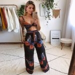Toperth Summer Outfits Boho Beach Print Loose Two-Piece Set – TOPERTH