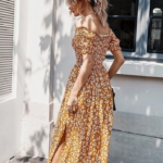 Toperth Off the Shoulder Floral Printed Maxi Dress – TOPERTH