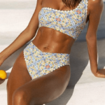 Toperth In The Sun Printed One-shoulder Bikini Sets – TOPERTH