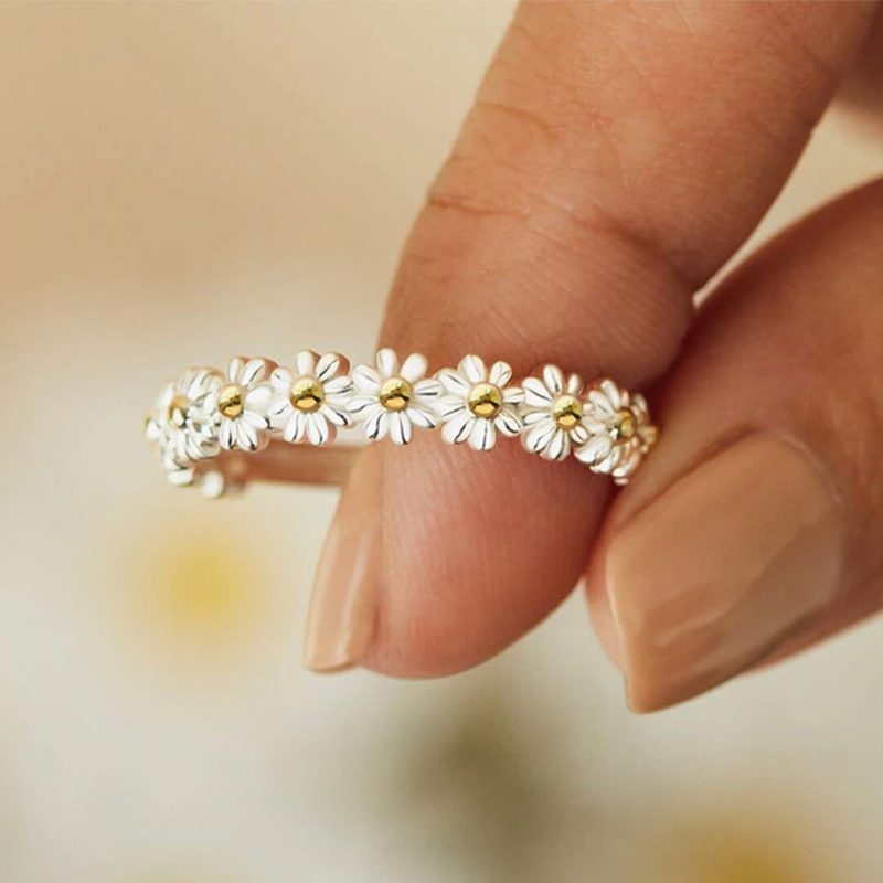 Toperth Tiny Daisy Adjustable Ring – Toperth