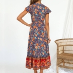 Toperth V-Neck Boho Printed Maxi Dress – TOPERTH