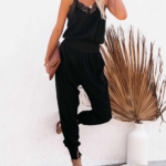 Toperth Solid Pocketed Lace Cami Jumpsuit – TOPERTH
