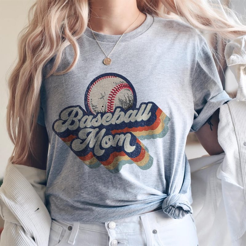Toperth Retro Baseball Mom T-Shirt – Toperth