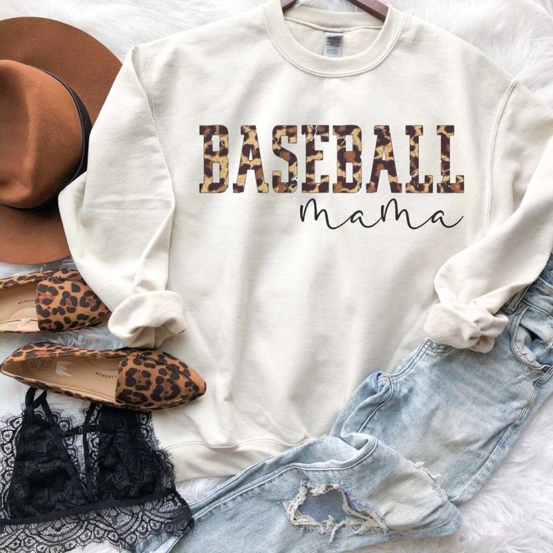 Toperth Leopard Baseball Mama Sweatshirts – Toperth