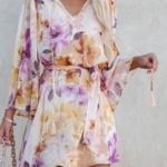 Toperth Floral Chiffon Tassel Mini Dress – TOPERTH