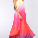 Toperth Gradient Color Backless Hanging Chiffon Dress – TOPERTH