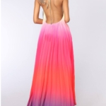 Toperth Gradient Color Backless Hanging Chiffon Dress – TOPERTH