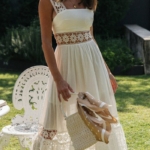 Toperth White Boho Lace Patchwork Hem Dress – TOPERTH