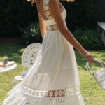Toperth White Boho Lace Patchwork Hem Dress – TOPERTH