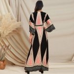 Toperth Geometric Chic V-Neck Maxi Dress – TOPERTH