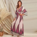 Toperth Geometric Chic V-Neck Maxi Dress – TOPERTH