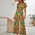 Toperth Casual Floral Printed Tie Waist Jumpsuit – TOPERTH