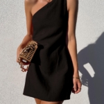 Toperth Off Shoulder Solid Color Mini Dress – TOPERTH