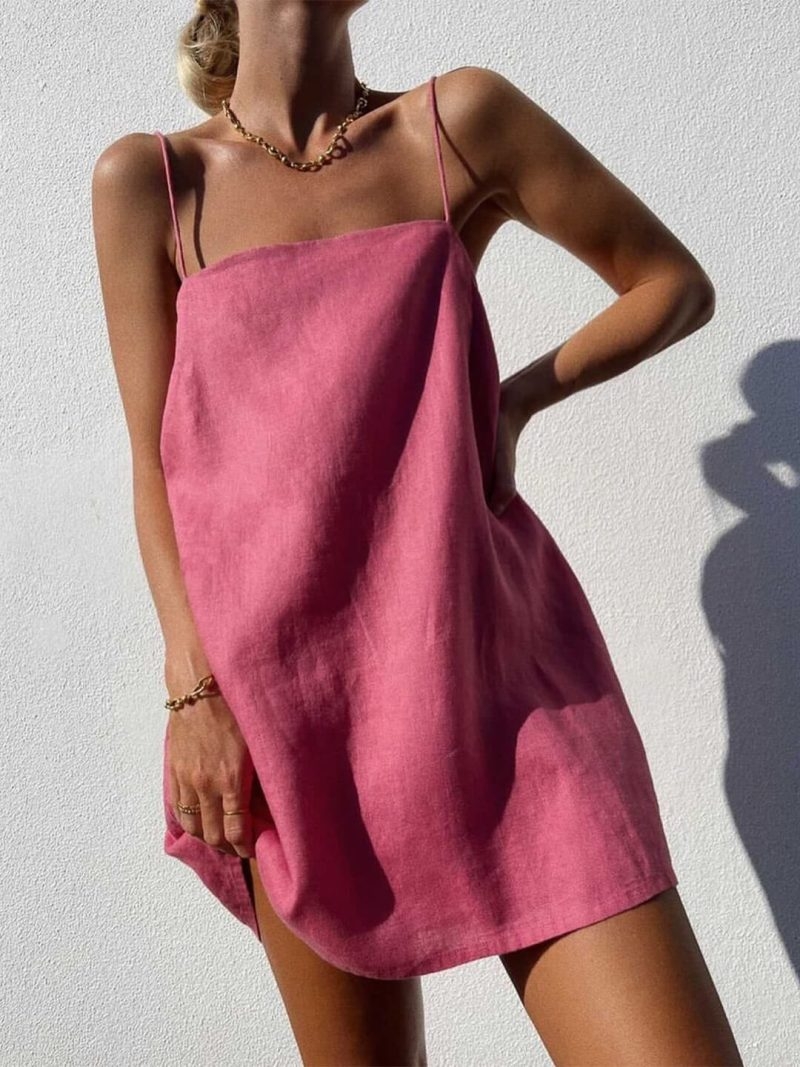 Toperth Summer Slip Solid Color Dress – Toperth