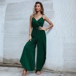 Toperth Solid Split Thigh Belted Cami Jumpsuit – TOPERTH