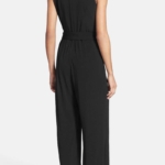 Toperth Solid V-Neck Faux Wrap Jumpsuit – TOPERTH