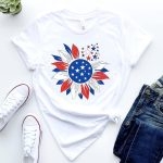Toperth 4th of July Patriotic Sunflower T-Shirt – TOPERTH