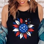 Toperth 4th Of July Patriotic Sunflower Tank Top – TOPERTH