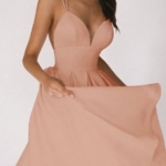 Toperth Elegant Solid Strappy V-Neck Dress – TOPERTH