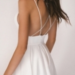 Toperth Elegant Solid Strappy V-Neck Dress – TOPERTH