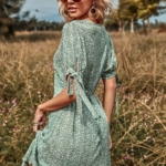 Toperth Blooming Darlin Print V-Neck Midi Dress – TOPERTH