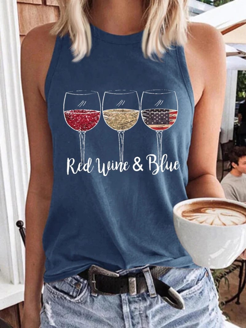 Toperth Red Wine & Blue Tank Top – TOPERTH