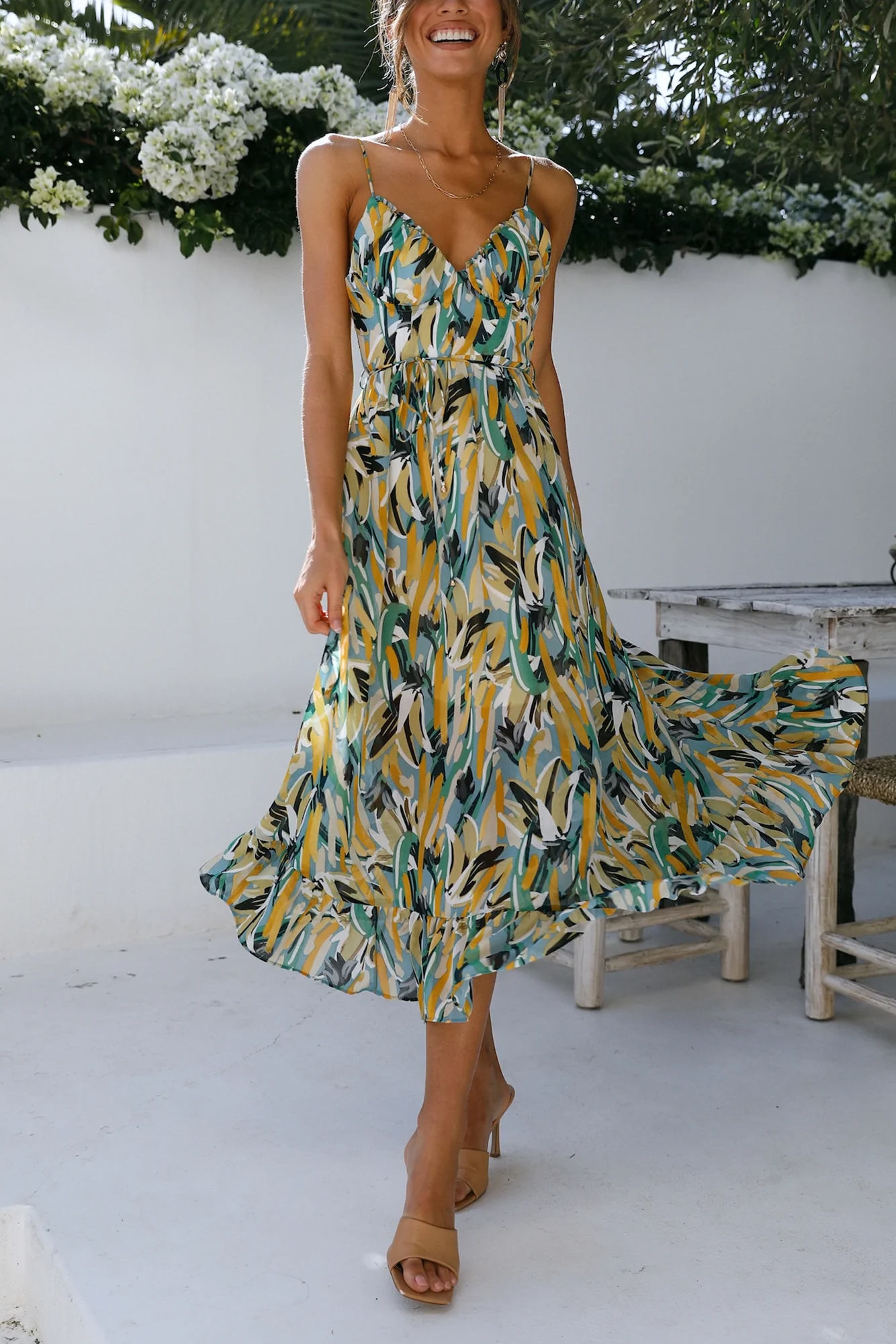 Toperth Boho Spaghetti Straps Floral Maxi Dress – Toperth