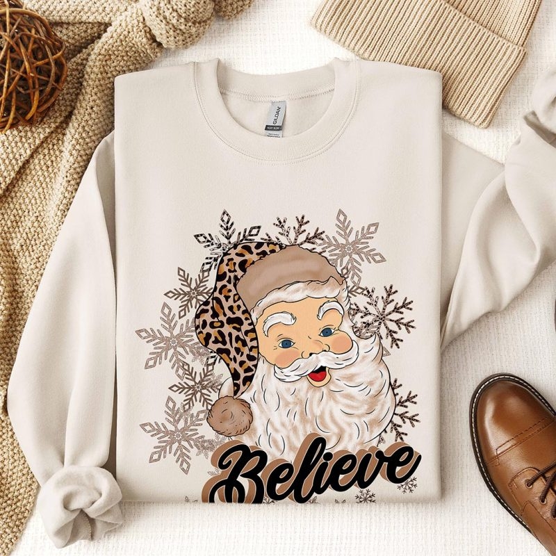 Toperth Christmas Santa Claus Believe Sweatshirt – Toperth