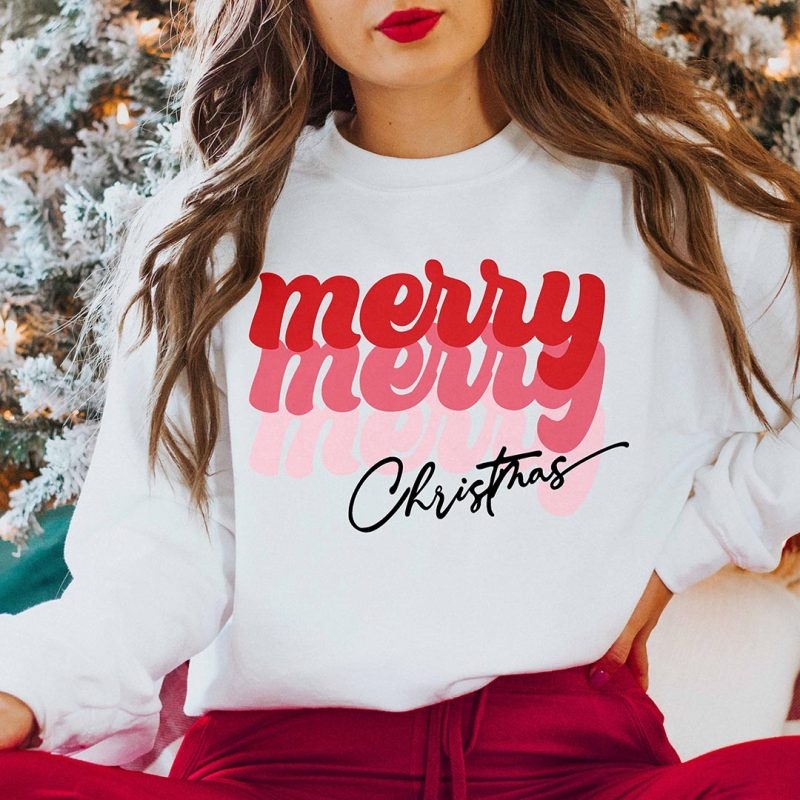Toperth Merry Merry Christmas Sweatshirt – Toperth