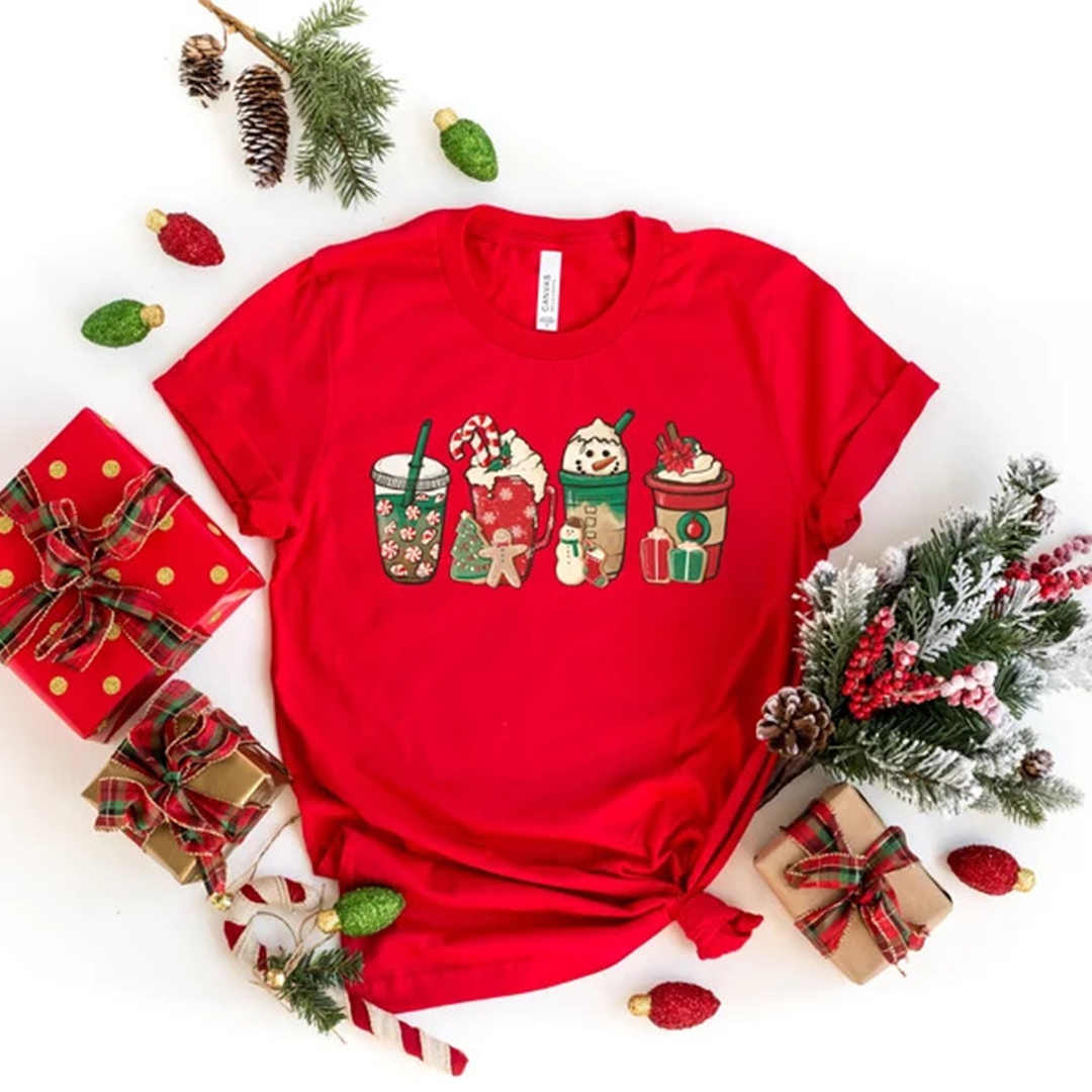 Toperth Christmas Snowman Coffee Lover Gift Worker T-Shirt – Toperth
