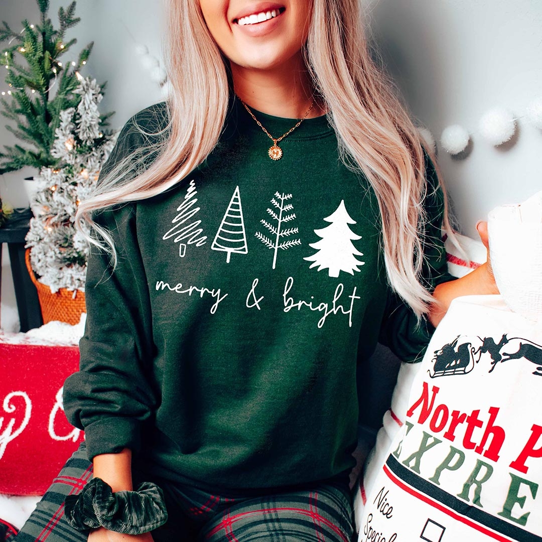 Toperth Christmas Holiday Crewneck Christmas Tree Sweatshirt – Toperth