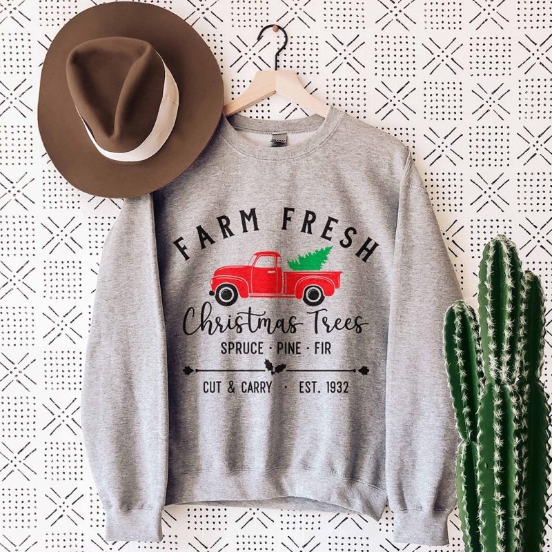 Toperth Christmas EST.1932 Farm Fresh Tree Sweatshirt – Toperth