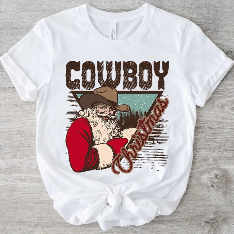 Toperth Cowboy Christmas Boho Western T-Shirt – Toperth
