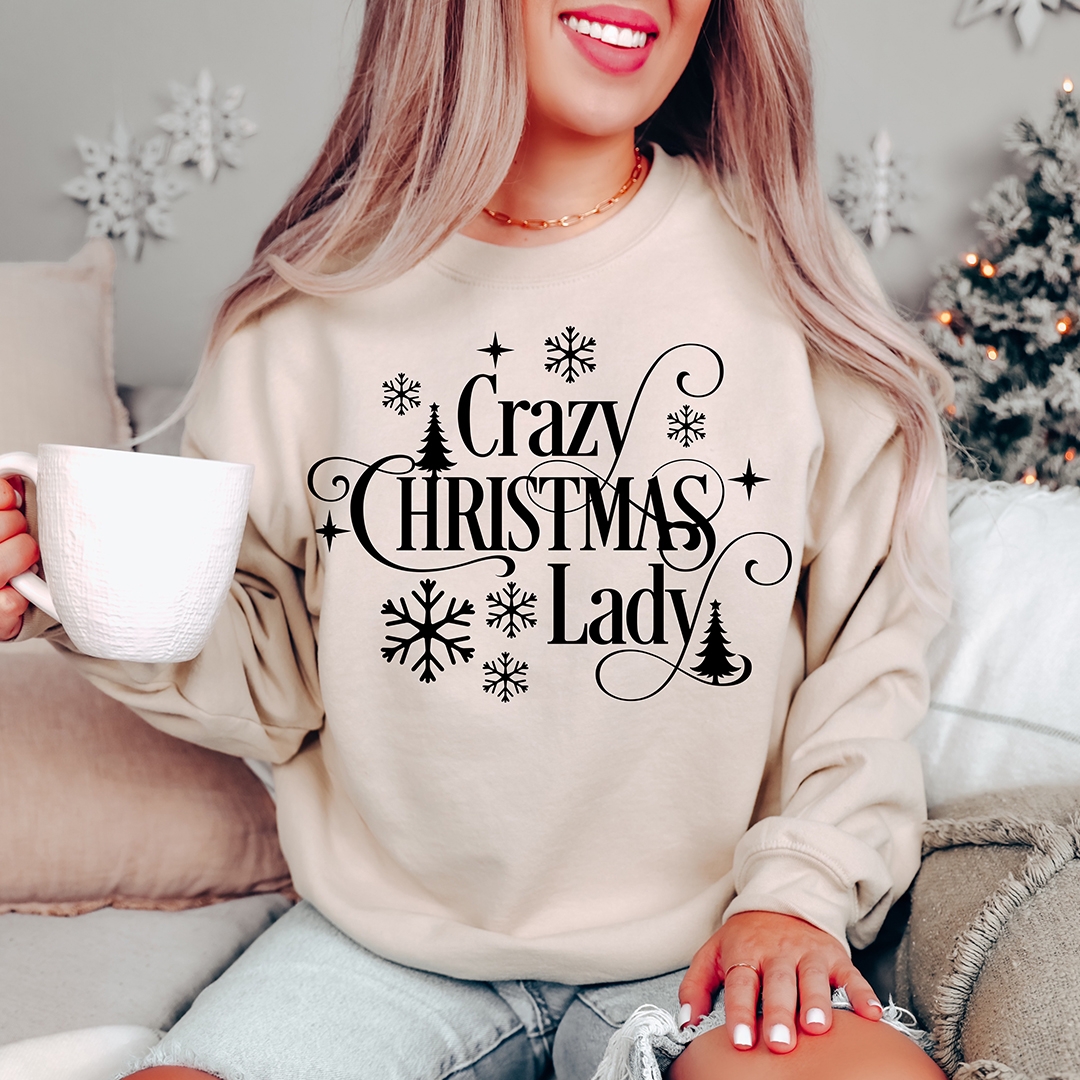 Toperth Snowflake Crazy Christmas Lady Sweatshirt – Toperth