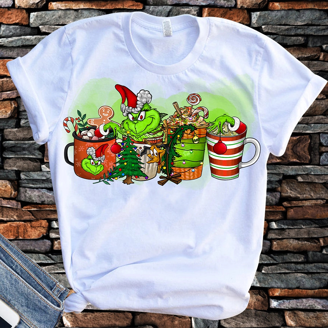 Toperth Christmas Grinch Coffee Drink T-Shirt – Toperth