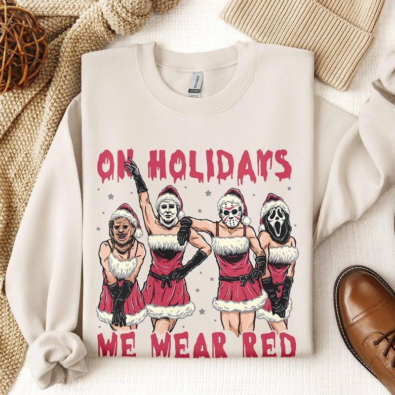 Toperth On Holidays We Wear Red Christmas Sweatshirt – Toperth