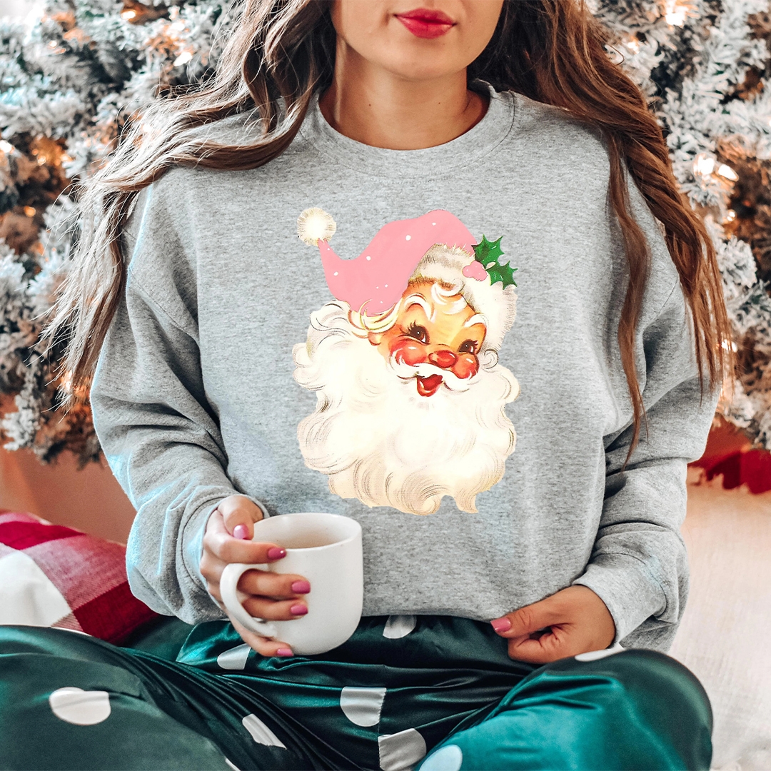 Toperth Pink Christmas Santa Sweatshirt – Toperth