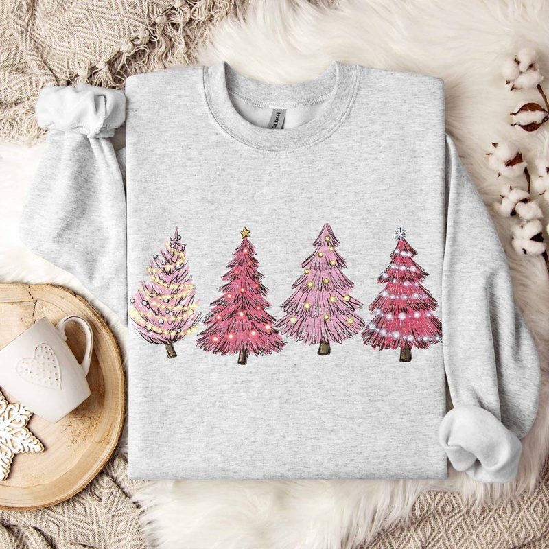 Toperth Christmas Pink Tree Sweatshirt – Toperth