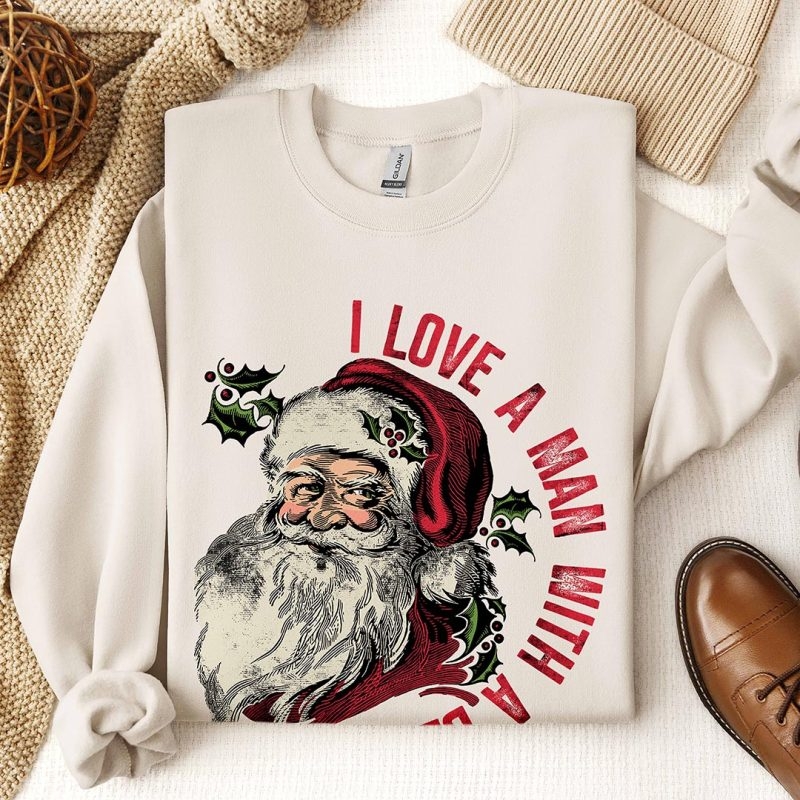 Toperth Christmas I Love A Man With A Beard Sweatshirt – Toperth