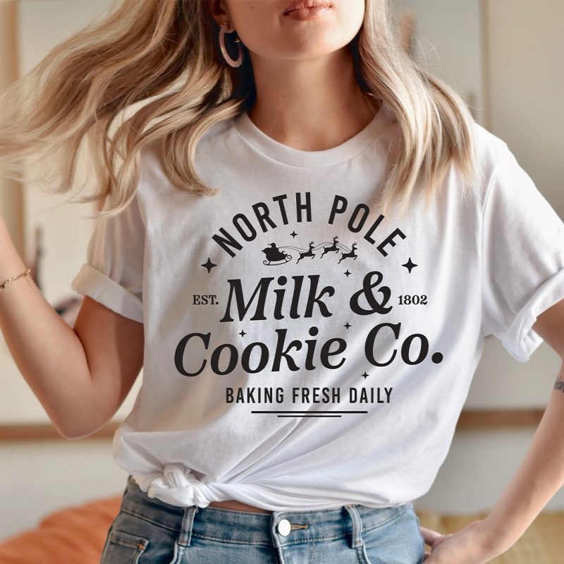 Toperth North Pole Milk Cookie Co Christmas T-Shirt – Toperth
