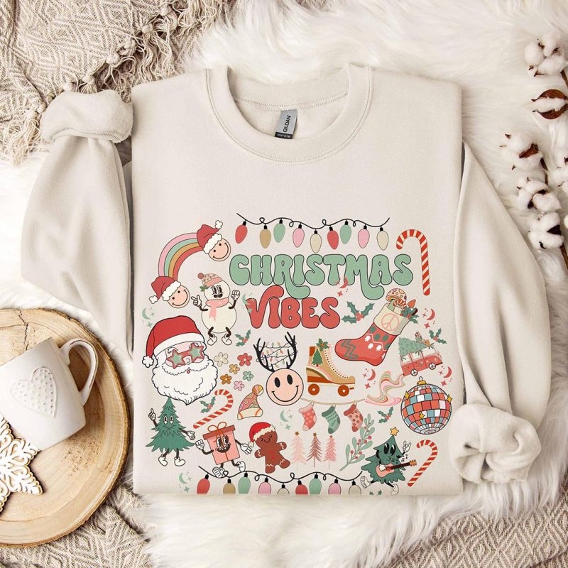 Toperth Christmas Season Santa Claus Vibes Sweatshirt – Toperth