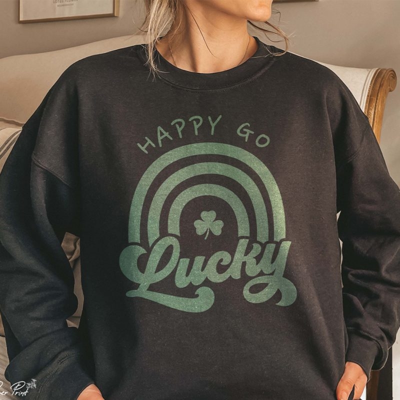 Toperth St. Patrick's Day Happy Go Lucky Rainbow Sweatshirts – Toperth