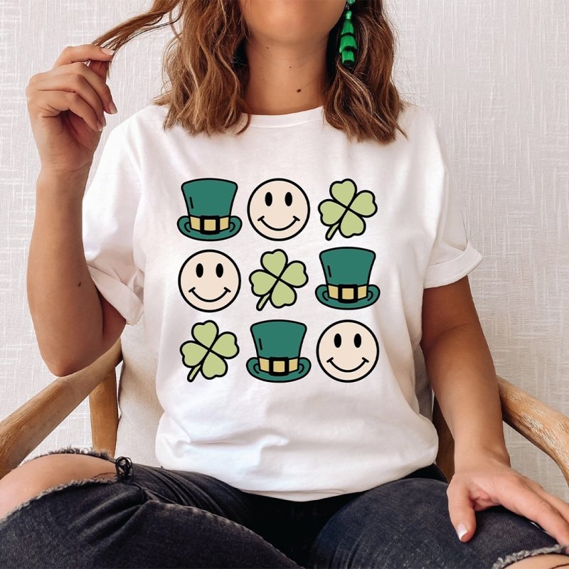 Toperth St. Patrick's Day Smiley Face Kids Fun T-Shirt – Toperth