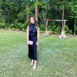 Toperth Elegant Solid High Neckline Satin Maxi Dress photo review