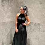 Toperth High Neck Open Back Maxi Dress photo review