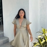 Toperth Sunny Daze Solid Color Midi Dress photo review