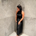 Toperth High Neck Open Back Maxi Dress photo review