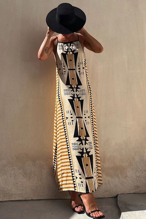 Toperth Bohemian Geometric Print Slip Dress – Toperth