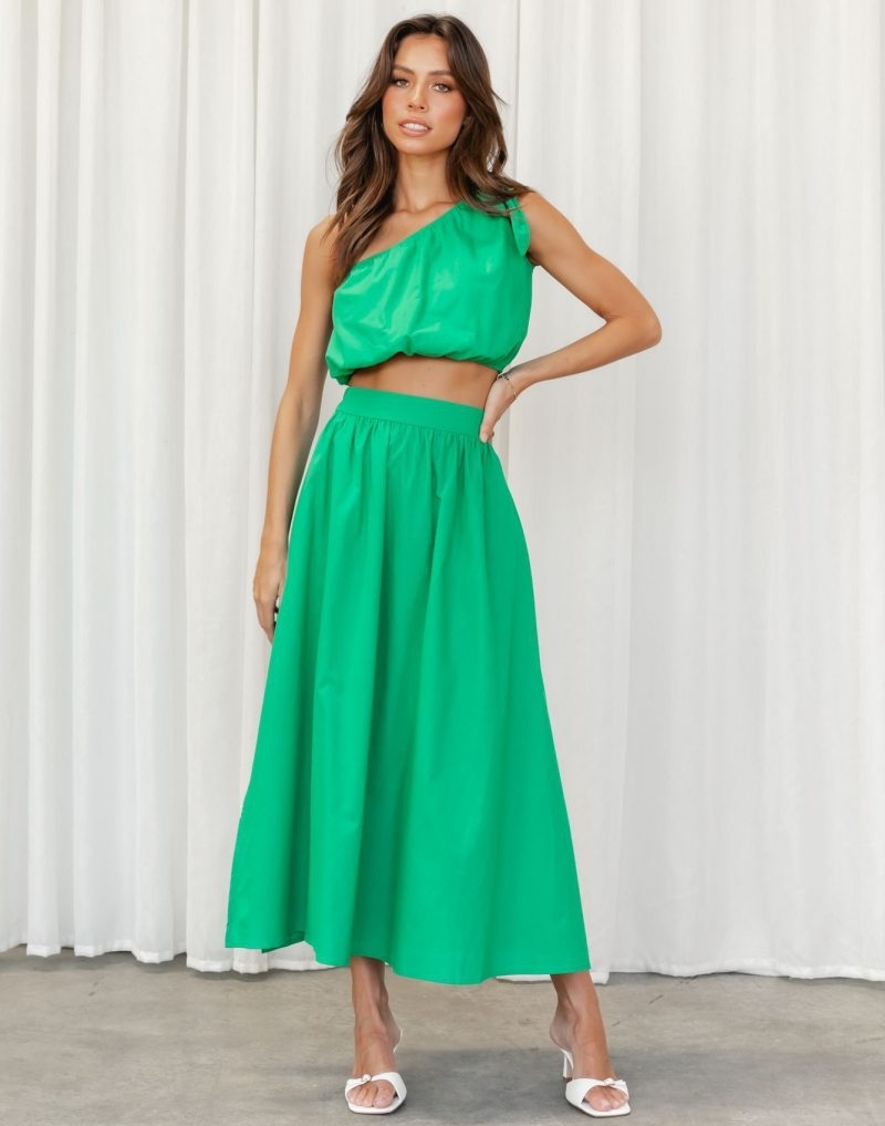 Toperth Solid Color One-Shoulder Cami Two-Piece Set – Toperth