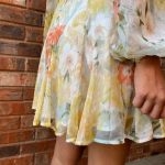 Toperth V-Neckline Long Sleeves Floral Goddess Mini Dress photo review